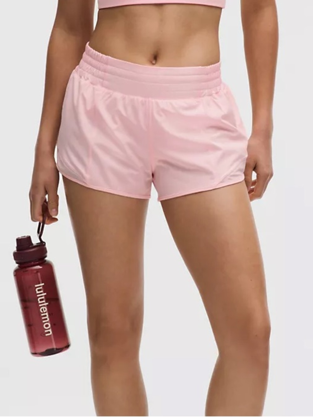 LULULEMON Athletic Hotty Hot High-Rise Lined Running Short 2.5" light Pink Sz 12